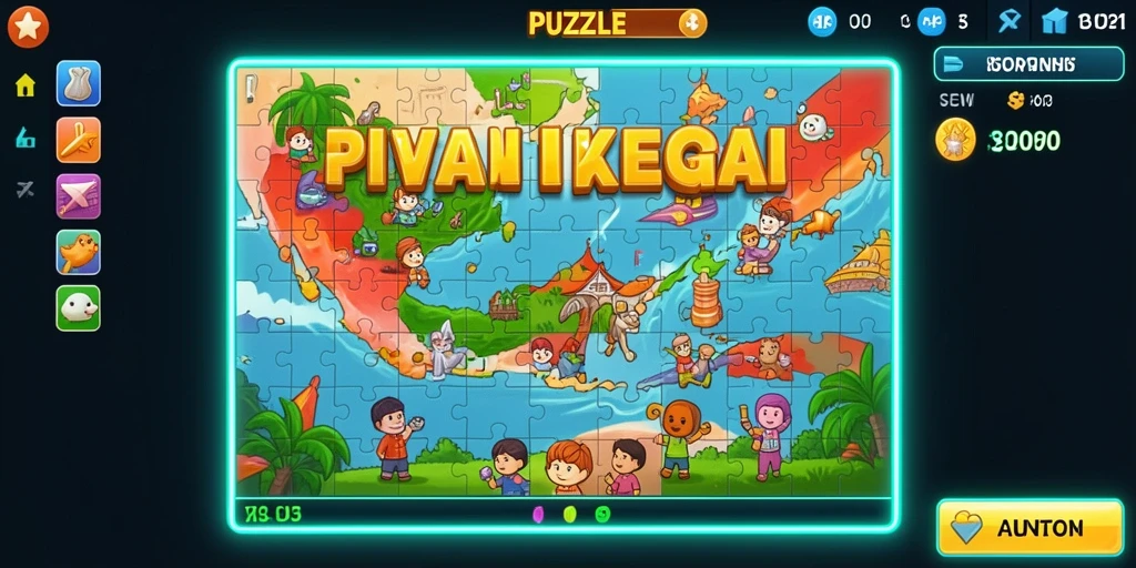 Tampilan permainan yang menarik dan penuh warna.